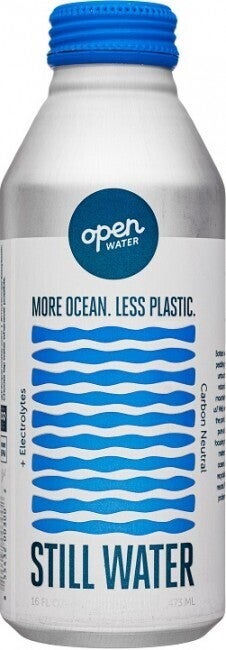 Open Water  Aluminum Bottle. Canned Water, Still